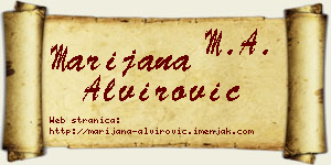 Marijana Alvirović vizit kartica